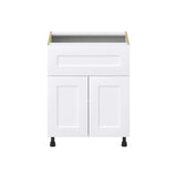 Hugo&Borg Jolie 27-in W x 34.5-in H x 25-in D Warm White 1-Drawer Base Fully Assembled Cabinet (Recessed Panel Shaker Style)
