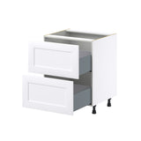 Hugo&Borg 27-in W x 34.5-in H x 24-in D Warm White 2-Drawer Base Fully Assembled Cabinet (Recessed Panel Style)