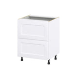 Hugo&Borg 27-in W x 34.5-in H x 24-in D Warm White 2-Drawer Base Fully Assembled Cabinet (Recessed Panel Style)