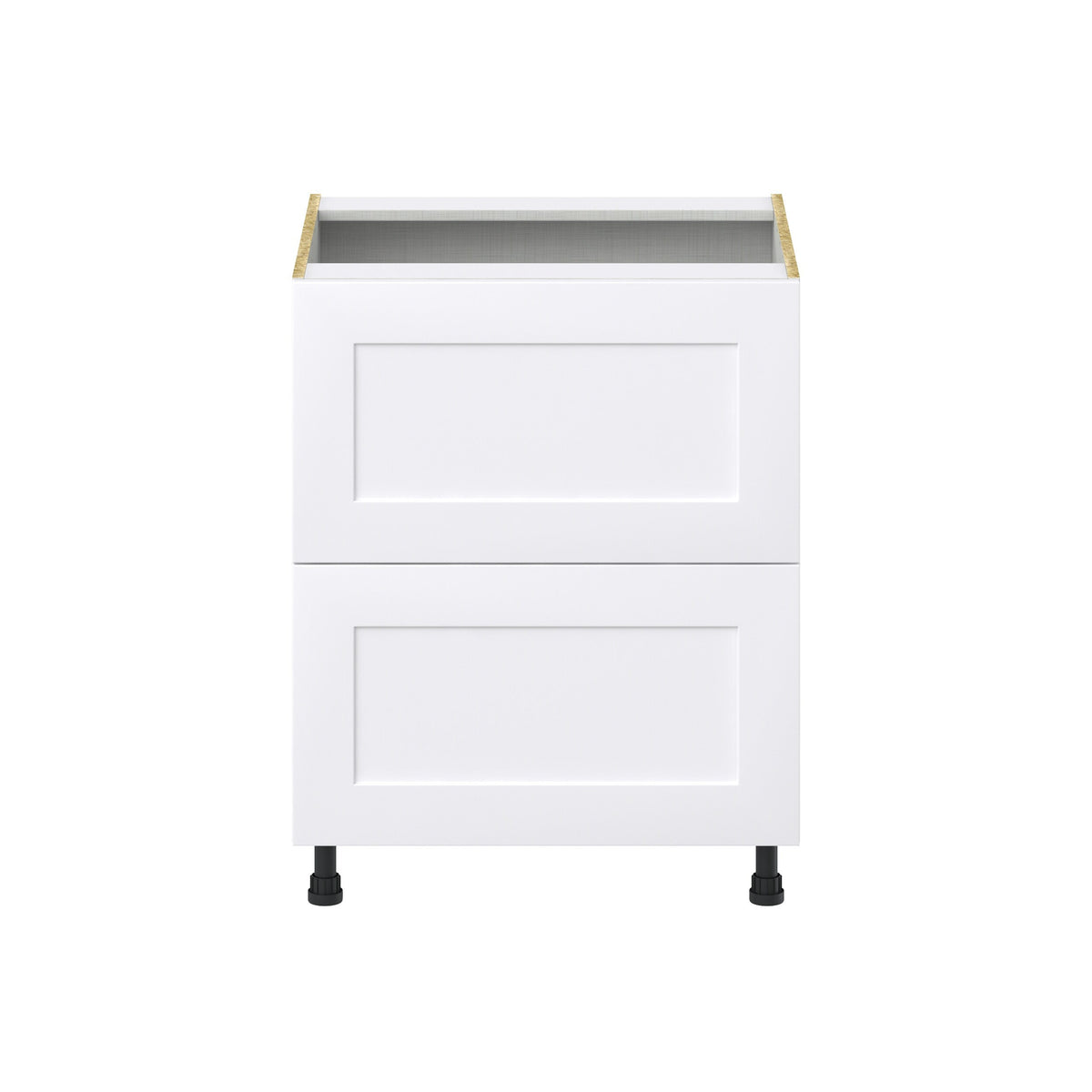 Hugo&Borg 27-in W x 34.5-in H x 24-in D Warm White 2-Drawer Base Fully Assembled Cabinet (Recessed Panel Style)
