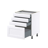 Hugo&Borg Jolie 27-in W x 34.5-in H x 24-in D Warm White 4-Drawer Base Fully Assembled Cabinet (Recessed Panel Style)