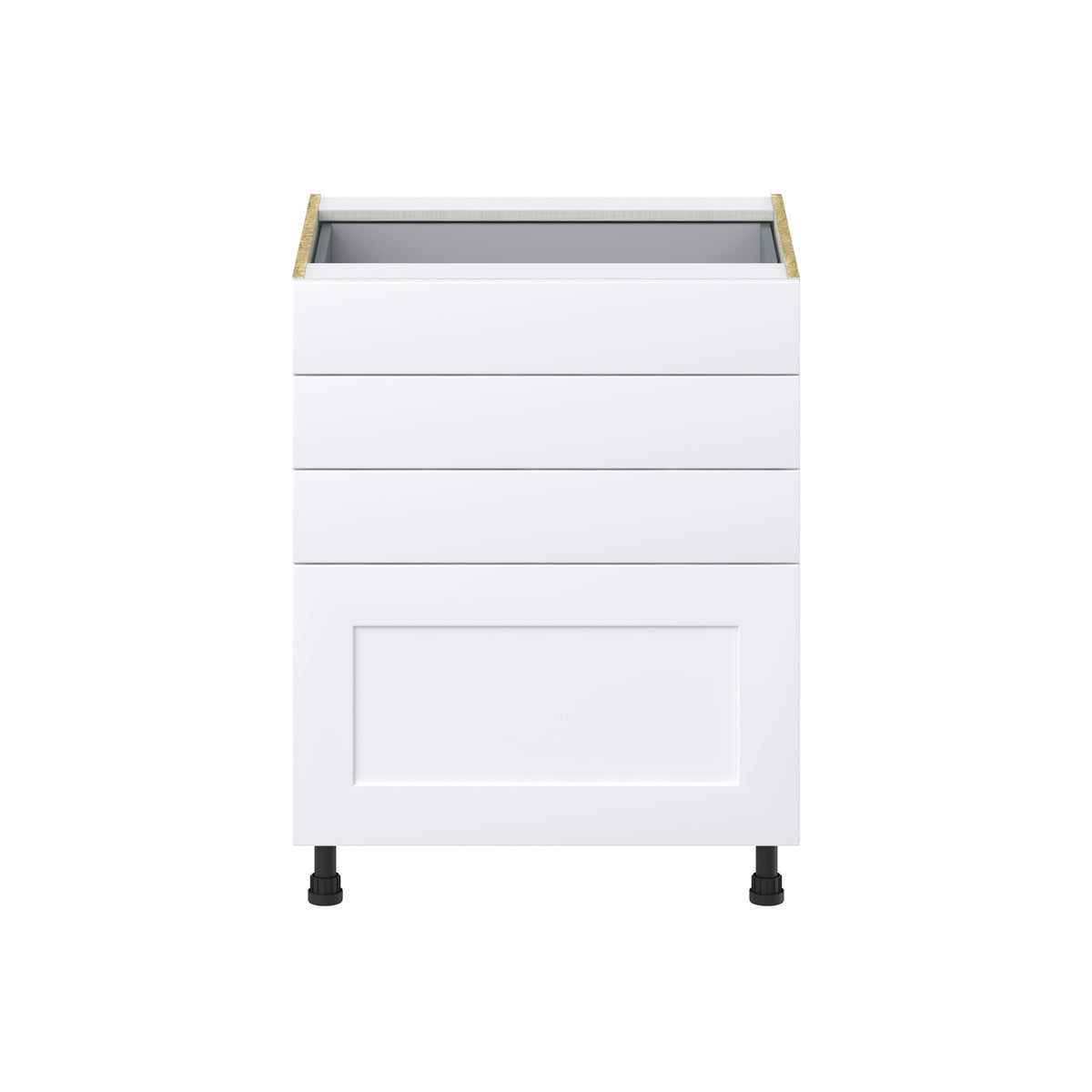 Hugo&Borg Jolie 27-in W x 34.5-in H x 24-in D Warm White 4-Drawer Base Fully Assembled Cabinet (Recessed Panel Style)