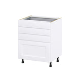 Hugo&Borg Jolie 27-in W x 34.5-in H x 24-in D Warm White 4-Drawer Base Fully Assembled Cabinet (Recessed Panel Style)