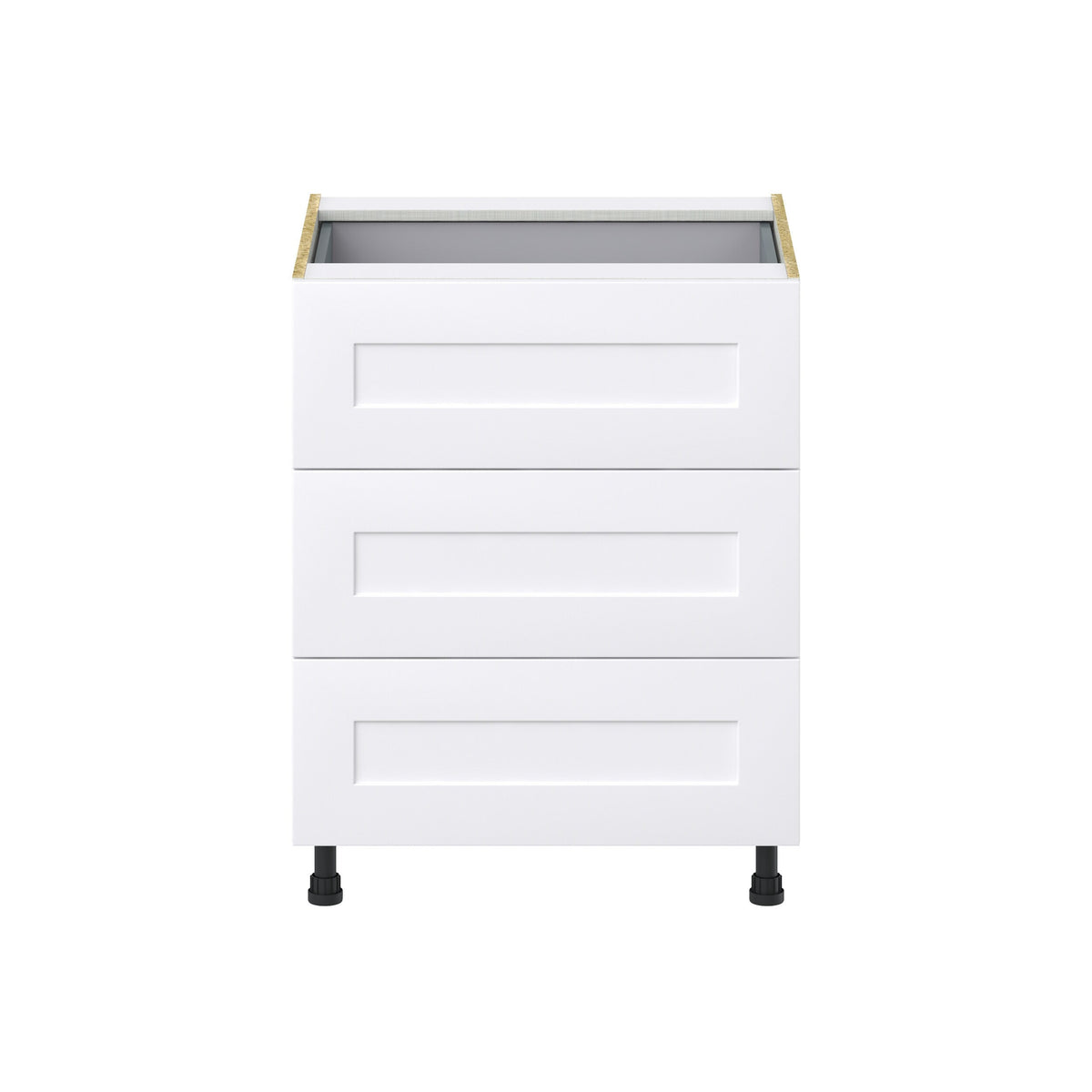 Hugo&Borg Jolie 27-in W x 34.5-in H x 24-in D Warm White 4-Drawer Base Fully Assembled Cabinet (Recessed Panel Style)