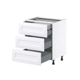 Hugo&Borg Jolie 27-in W x 34.5-in H x 24-in D Warm White 4-Drawer Base Fully Assembled Cabinet (Recessed Panel Style)