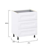 Hugo&Borg Jolie 27-in W x 34.5-in H x 24-in D Warm White 4-Drawer Base Fully Assembled Cabinet (Recessed Panel Style)