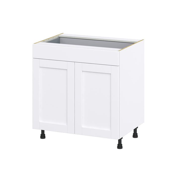 Hugo&Borg Jolie 33-in W x 34.5-in H x 24-in D Warm White 1-Drawer Base Fully Assembled Cabinet (Recessed Panel Shaker Style)