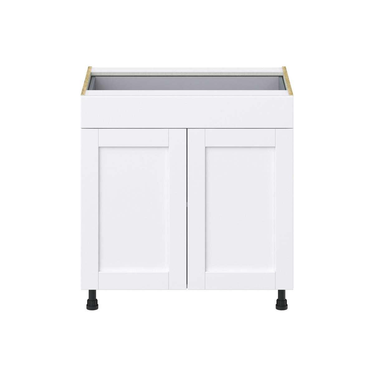 Hugo&Borg Jolie 33-in W x 34.5-in H x 24-in D Warm White 1-Drawer Base Fully Assembled Cabinet (Recessed Panel Shaker Style)