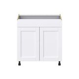 Hugo&Borg Jolie 33-in W x 34.5-in H x 24-in D Warm White 1-Drawer Base Fully Assembled Cabinet (Recessed Panel Shaker Style)