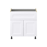 Hugo&Borg Jolie 33-in W x 34.5-in H x 25-in D Warm White 1-Drawer Base Fully Assembled Cabinet (Recessed Panel Shaker Style)