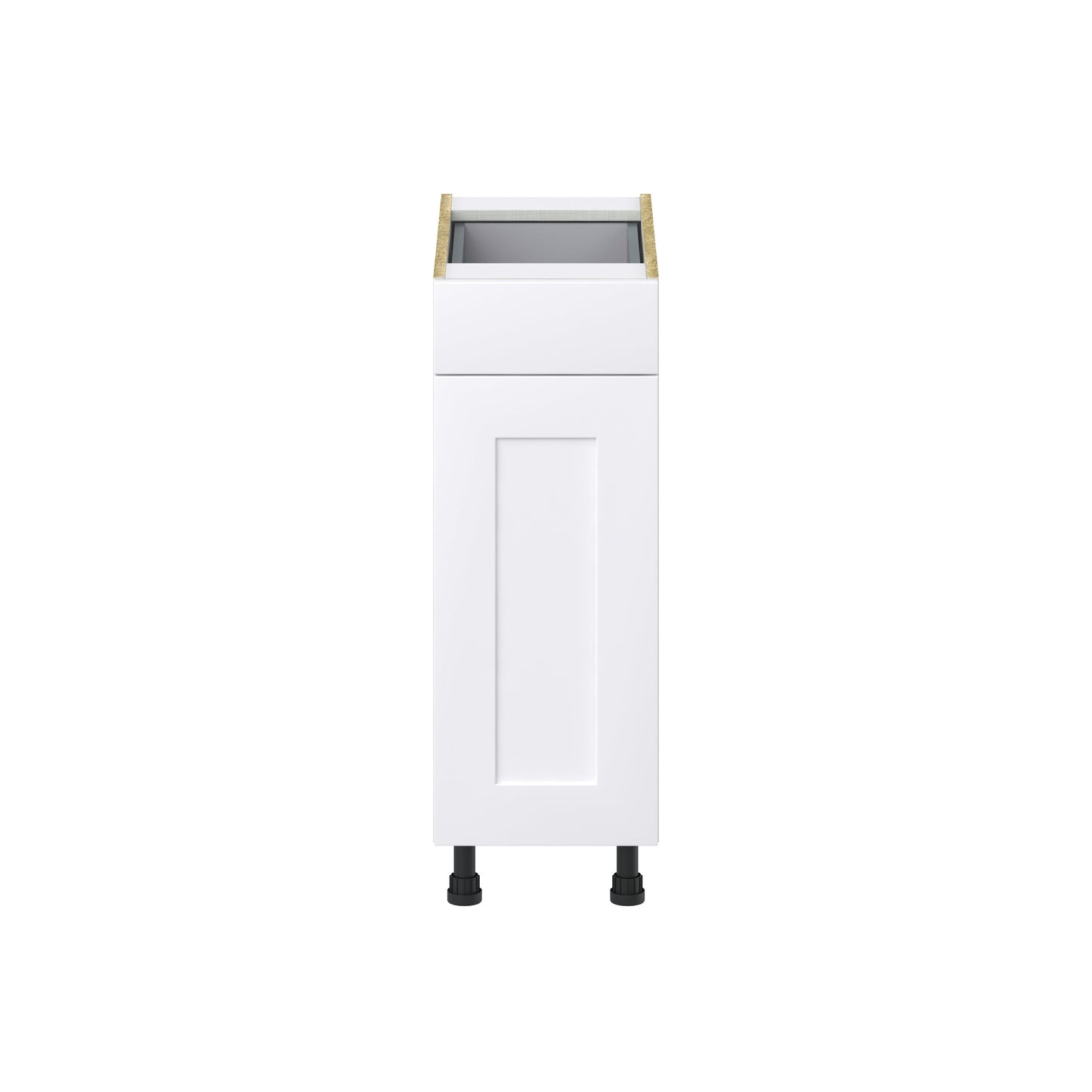 Hugo&Borg 12-in W x 34.5-in H x 24-in D Warm White 1-Drawer Base Fully Assembled Cabinet (Recessed Panel Shaker Style)