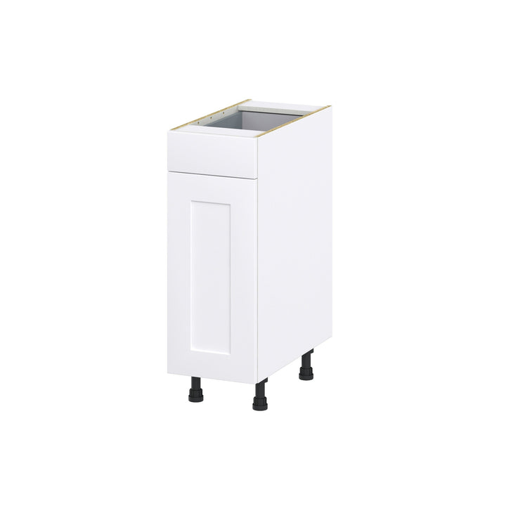 Hugo&Borg 12-in W x 34.5-in H x 24-in D Warm White 1-Drawer Base Fully Assembled Cabinet (Recessed Panel Shaker Style)