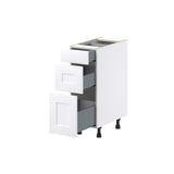 Hugo&Borg Jolie 12-in W x 34.5-in H x 24-in D Warm White 3-Drawer Base Fully Assembled Cabinet (Recessed Panel Style)