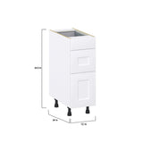 Hugo&Borg Jolie 12-in W x 34.5-in H x 24-in D Warm White 3-Drawer Base Fully Assembled Cabinet (Recessed Panel Style)