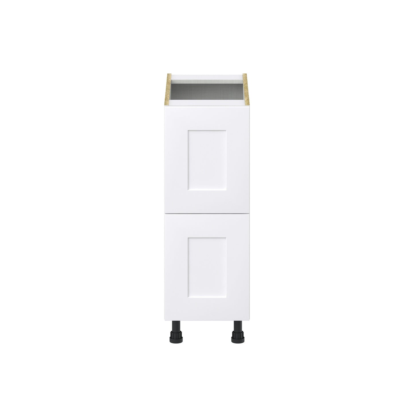 Hugo&Borg Jolie 12-in W x 34.5-in H x 24-in D Warm White 2-Drawer Base Fully Assembled Cabinet (Recessed Panel Style)