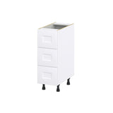 Hugo&Borg Jolie 12-in W x 34.5-in H x 24-in D Warm White 3-Drawer Base Fully Assembled Cabinet (Recessed Panel Style)