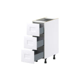 Hugo&Borg Jolie 12-in W x 34.5-in H x 24-in D Warm White 3-Drawer Base Fully Assembled Cabinet (Recessed Panel Style)