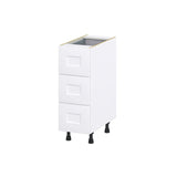 Hugo&Borg 12-in W x 34.5-in H x 24-in D Warm White 4-Drawer Base Fully Assembled Cabinet (Recessed Panel Style)