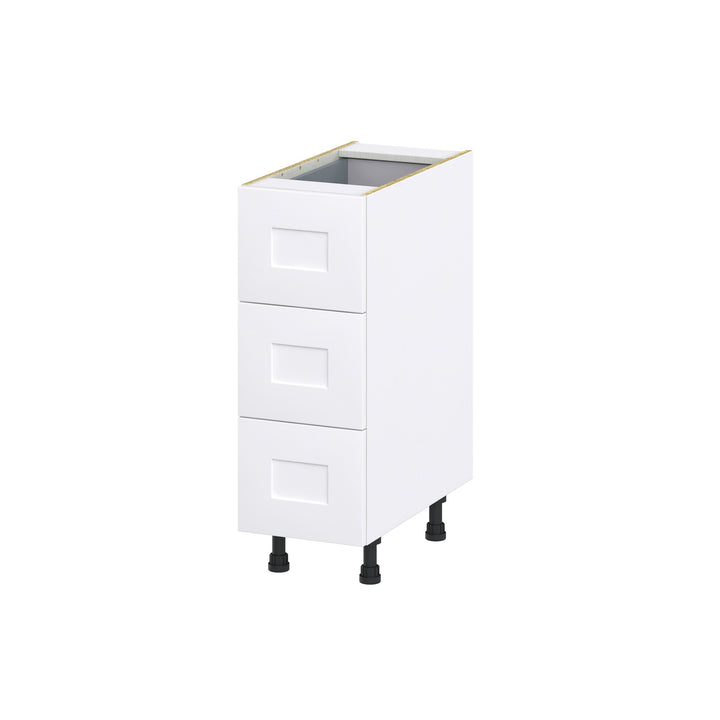 Hugo&Borg 12-in W x 34.5-in H x 24-in D Warm White 4-Drawer Base Fully Assembled Cabinet (Recessed Panel Style)