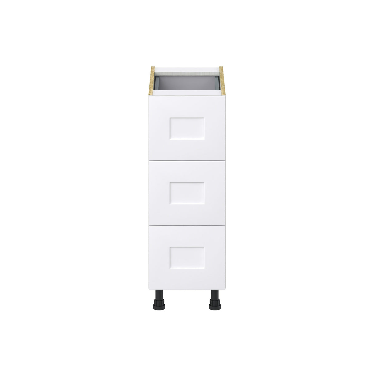 Hugo&Borg 12-in W x 34.5-in H x 24-in D Warm White 4-Drawer Base Fully Assembled Cabinet (Recessed Panel Style)