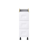 Hugo&Borg 12-in W x 34.5-in H x 24-in D Warm White 4-Drawer Base Fully Assembled Cabinet (Recessed Panel Style)