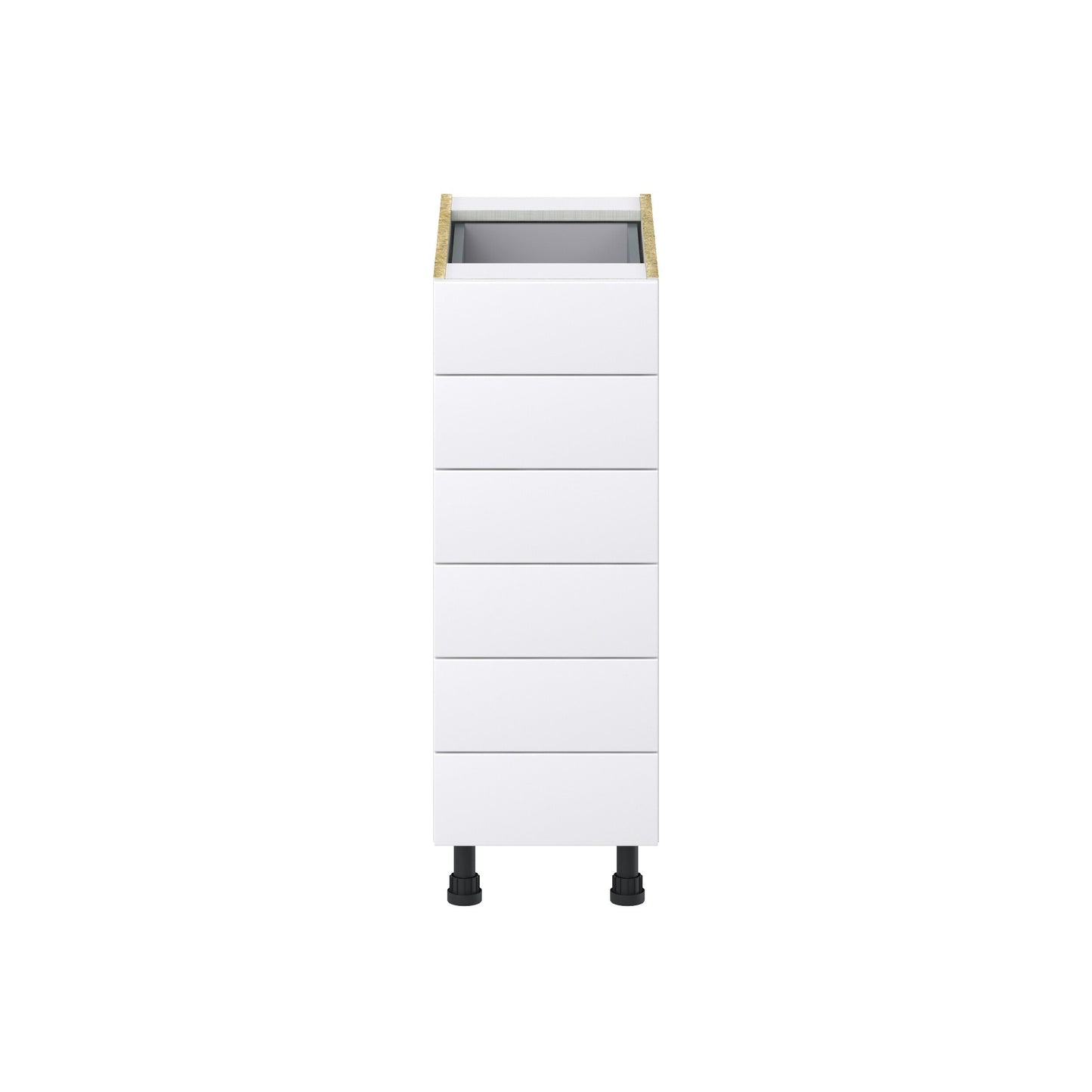 Hugo&Borg Jolie 12-in W x 34.5-in H x 24-in D Warm White 6-Drawer Base Fully Assembled Cabinet (Recessed Panel Style)
