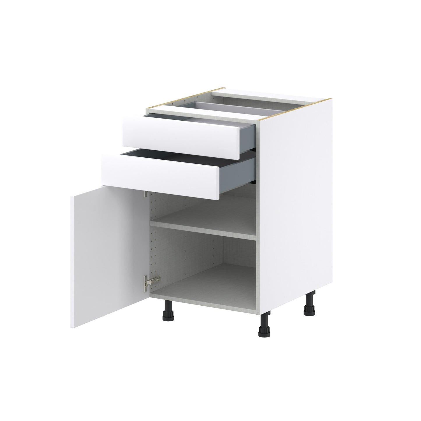 Hugo&Borg Jolie 21-in W x 34.5-in H x 24-in D Warm White 2-Drawers Base Fully Assembled Cabinet (Recessed Panel Shaker Style)