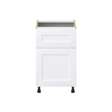 Hugo&Borg Jolie 21-in W x 34.5-in H x 25-in D Warm White 1-Drawer Base Fully Assembled Cabinet (Recessed Panel Shaker Style)