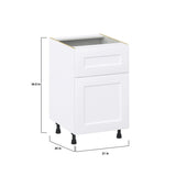 Hugo&Borg Jolie 21-in W x 34.5-in H x 25-in D Warm White 1-Drawer Base Fully Assembled Cabinet (Recessed Panel Shaker Style)