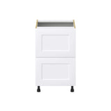 Hugo&Borg Jolie 21-in W x 34.5-in H x 24-in D Warm White 2-Drawer Base Fully Assembled Cabinet (Recessed Panel Style)