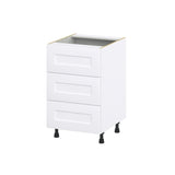 Hugo&Borg 21-in W x 34.5-in H x 24-in D Warm White 3-Drawer Base Fully Assembled Cabinet (Recessed Panel Style)