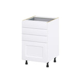 Hugo&Borg Jolie 21-in W x 34.5-in H x 24-in D Warm White 4-Drawer Base Fully Assembled Cabinet (Recessed Panel Style)