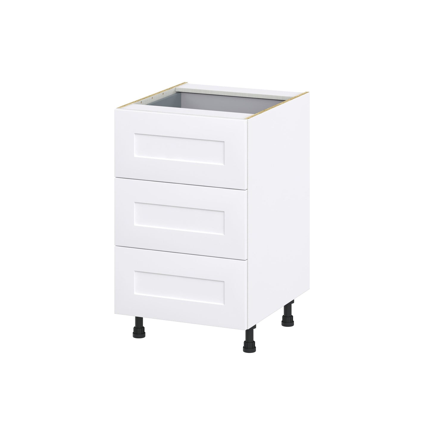 Hugo&Borg Jolie 21-in W x 34.5-in H x 24-in D Warm White 4-Drawer Base Fully Assembled Cabinet (Recessed Panel Style)