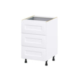 Hugo&Borg Jolie 21-in W x 34.5-in H x 24-in D Warm White 4-Drawer Base Fully Assembled Cabinet (Recessed Panel Style)