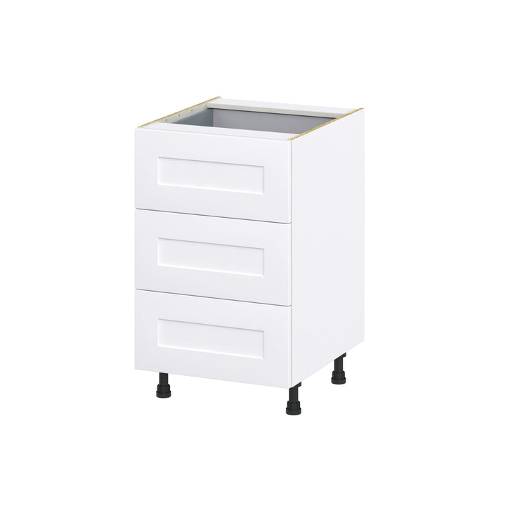 Hugo&Borg Jolie 21-in W x 34.5-in H x 24-in D Warm White 4-Drawer Base Fully Assembled Cabinet (Recessed Panel Style)