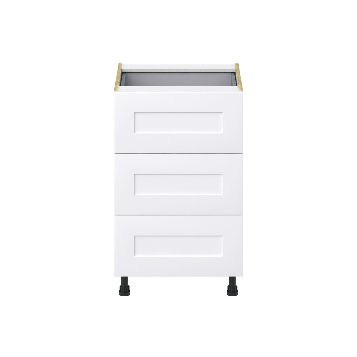 Hugo&Borg Jolie 21-in W x 34.5-in H x 24-in D Warm White 4-Drawer Base Fully Assembled Cabinet (Recessed Panel Style)