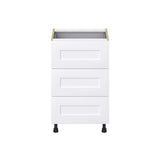 Hugo&Borg Jolie 21-in W x 34.5-in H x 24-in D Warm White 4-Drawer Base Fully Assembled Cabinet (Recessed Panel Style)