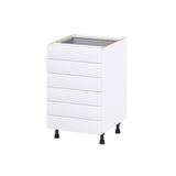 Hugo&Borg Jolie 21-in W x 34.5-in H x 24-in D Warm White 6-Drawer Base Fully Assembled Cabinet (Recessed Panel Style)