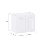 Hugo&Borg Jolie 24-in W x 20-in H x 14-in D Warm White Wall Fully Assembled Cabinet (Recessed Panel Shaker Door Style)