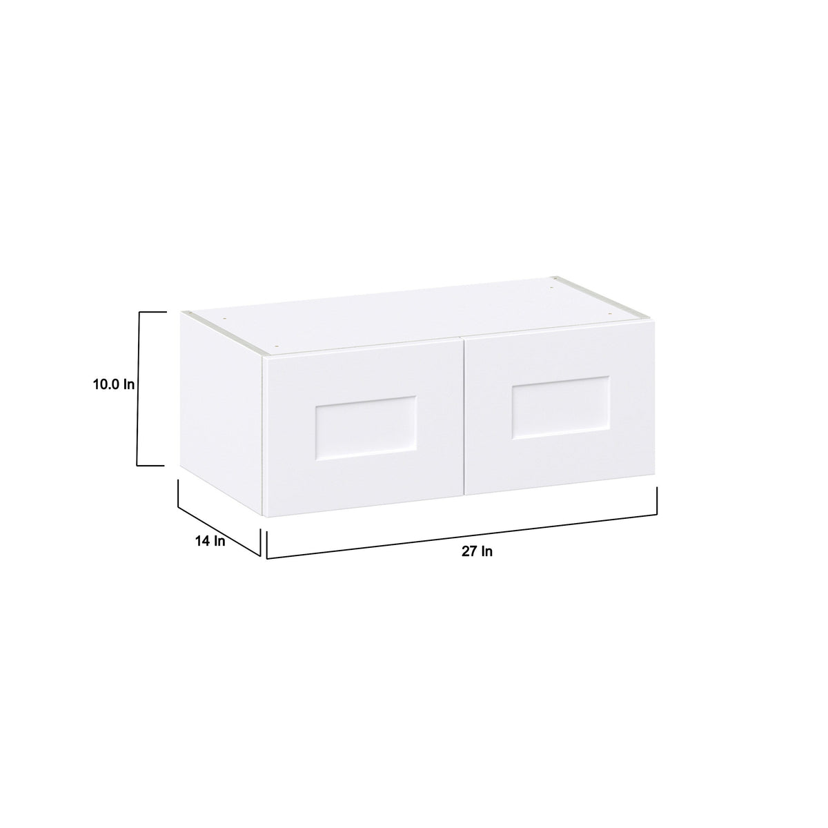 Hugo&Borg Jolie 27-in W x 10-in H x 14-in D Warm White Wall Fully Assembled Cabinet (Recessed Panel Shaker Door Style)