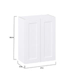 Hugo&Borg 27-in W x 35-in H x 14-in D Warm White Wall Fully Assembled Cabinet (Recessed Panel Shaker Door Style)