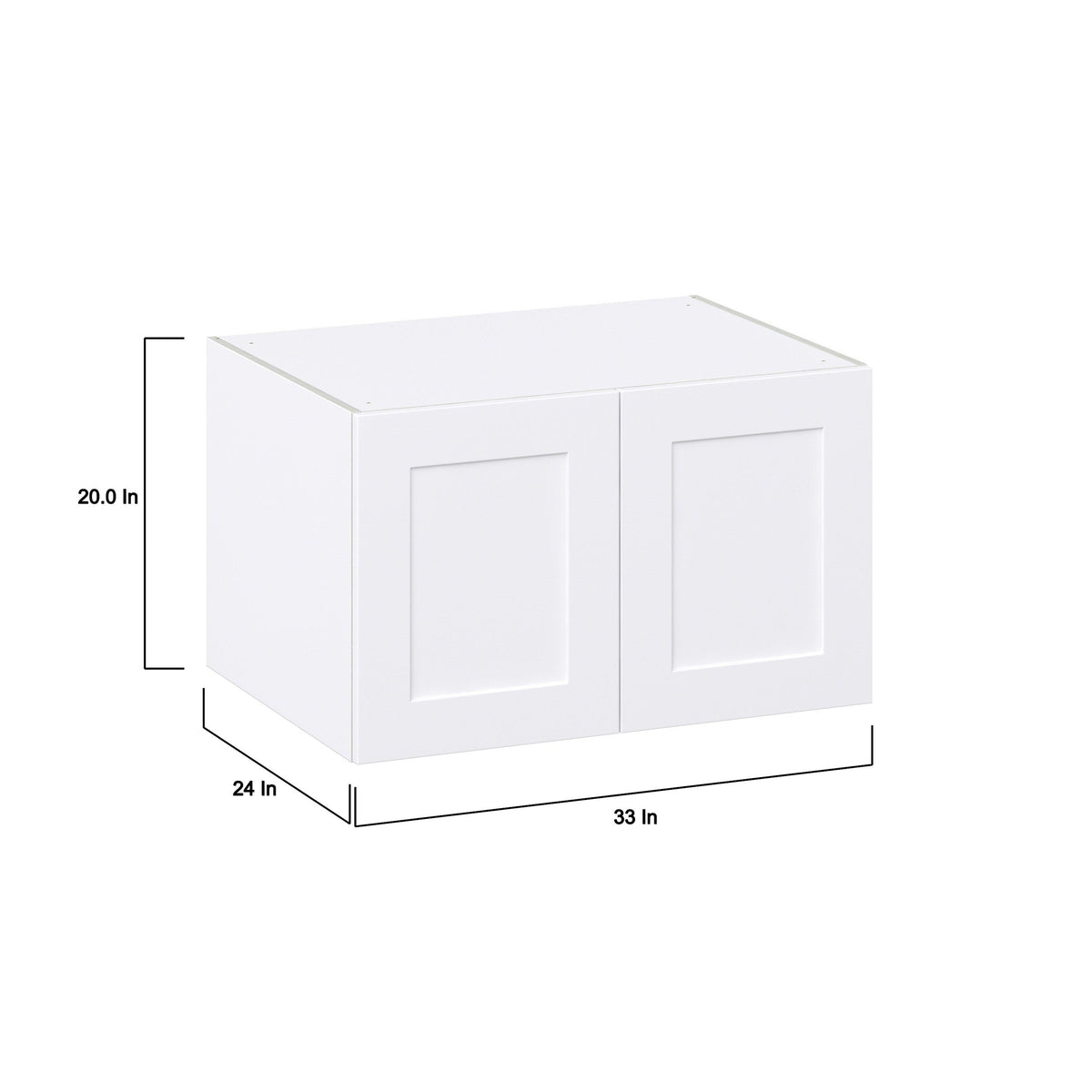 Hugo&Borg 33-in W x 20-in H x 24-in D Warm White Wall Fully Assembled Cabinet (Recessed Panel Shaker Door Style)