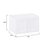 Hugo&Borg 33-in W x 20-in H x 24-in D Warm White Wall Fully Assembled Cabinet (Recessed Panel Shaker Door Style)