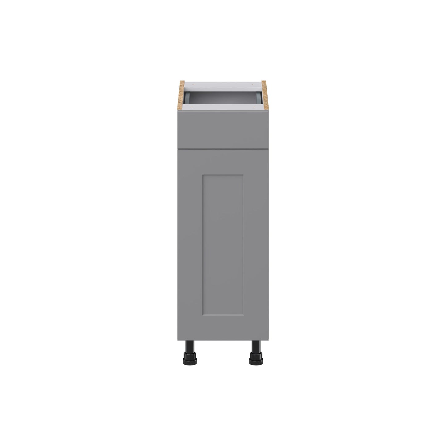 Hugo&Borg Beaumont 12-in W x 34.5-in H x 21-in D Slate Gray 1-Drawer Base Fully Assembled Cabinet (Recessed Panel Shaker Style)
