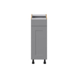 Hugo&Borg Beaumont 12-in W x 34.5-in H x 21-in D Slate Gray 1-Drawer Base Fully Assembled Cabinet (Recessed Panel Shaker Style)
