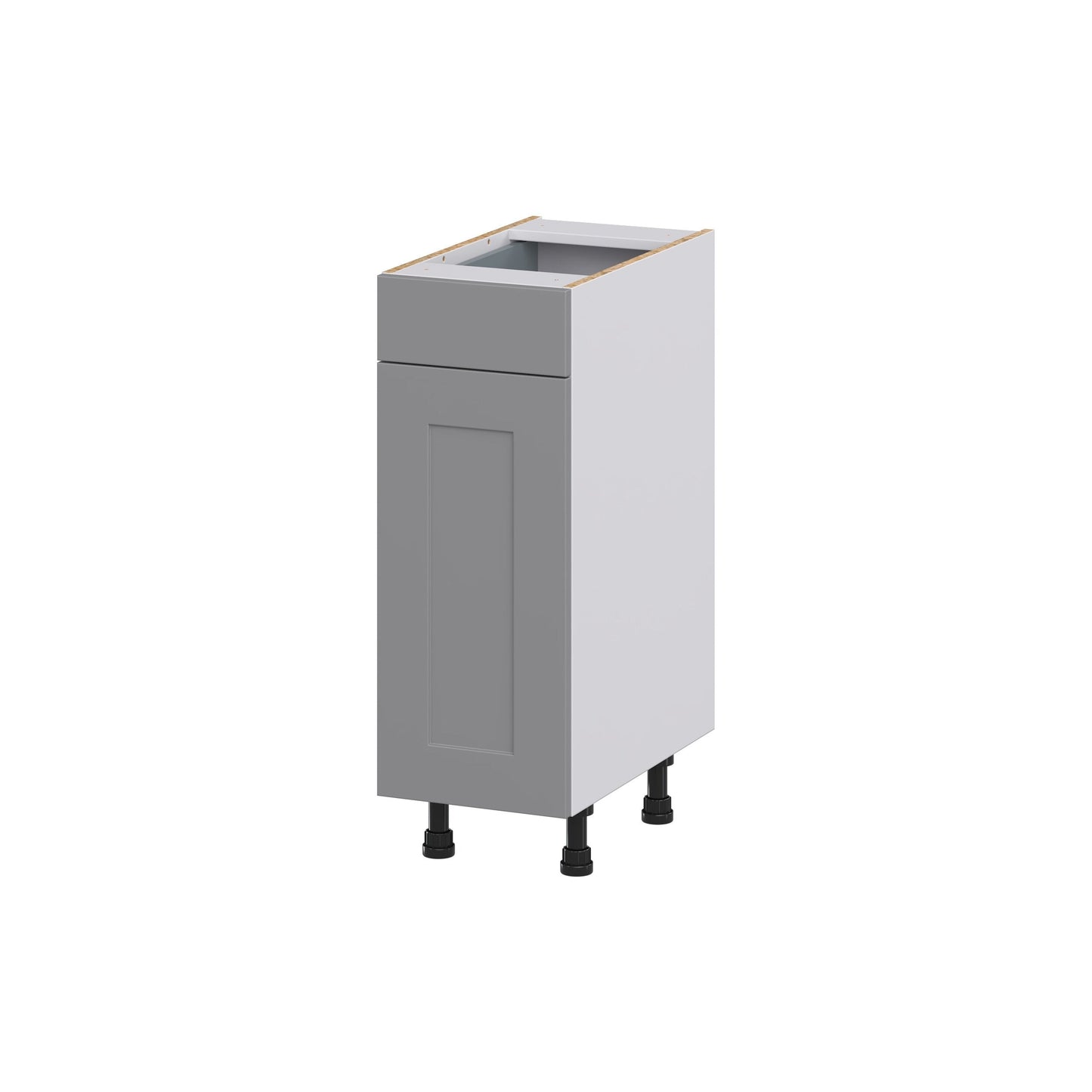 Hugo&Borg Beaumont 12-in W x 34.5-in H x 21-in D Slate Gray 1-Drawer Base Fully Assembled Cabinet (Recessed Panel Shaker Style)