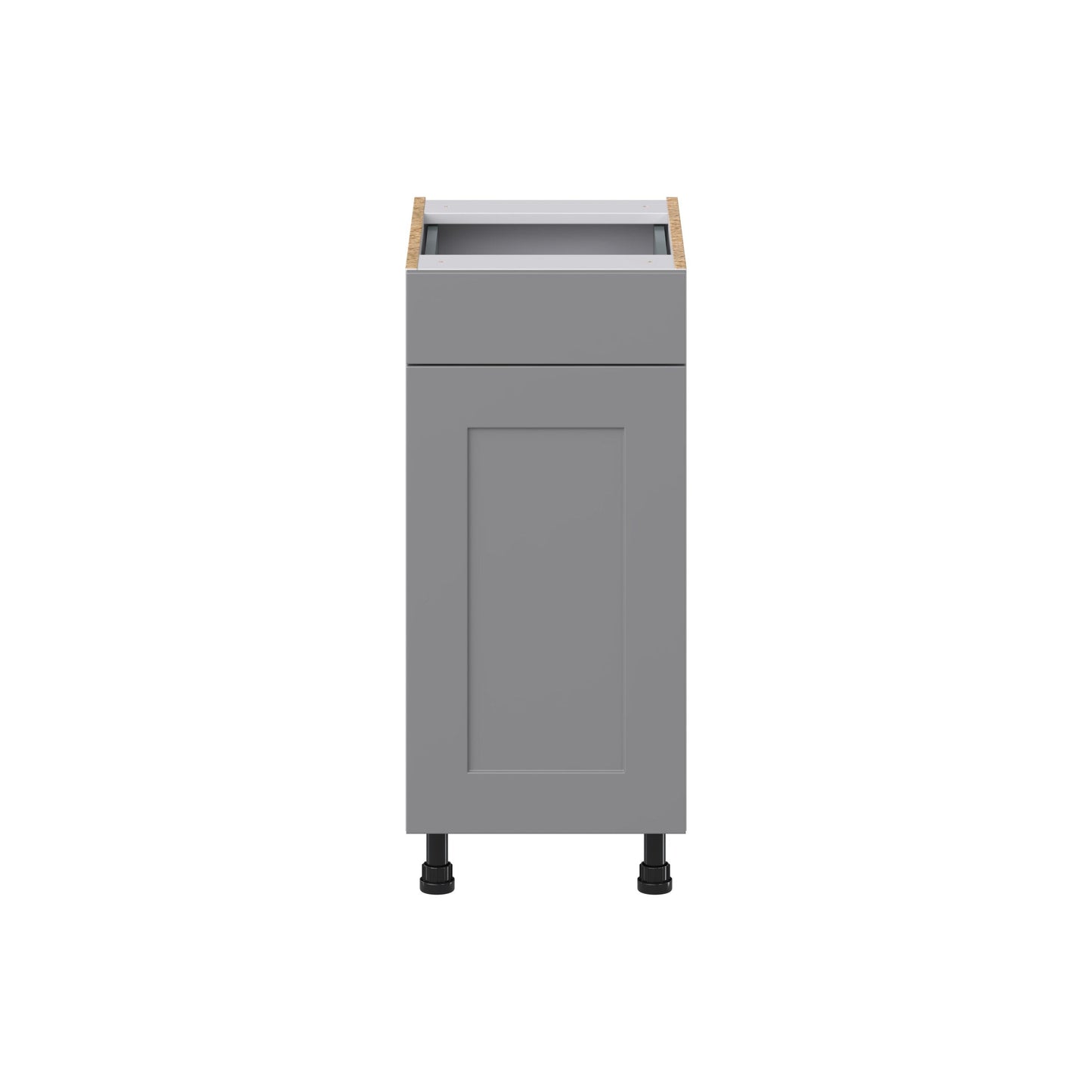 Hugo&Borg Beaumont 15-in W x 34.5-in H x 21-in D Slate Gray 1-Drawer Base Fully Assembled Cabinet (Recessed Panel Shaker Style)