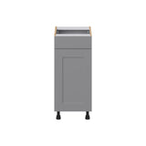 Hugo&Borg Beaumont 15-in W x 34.5-in H x 21-in D Slate Gray 1-Drawer Base Fully Assembled Cabinet (Recessed Panel Shaker Style)