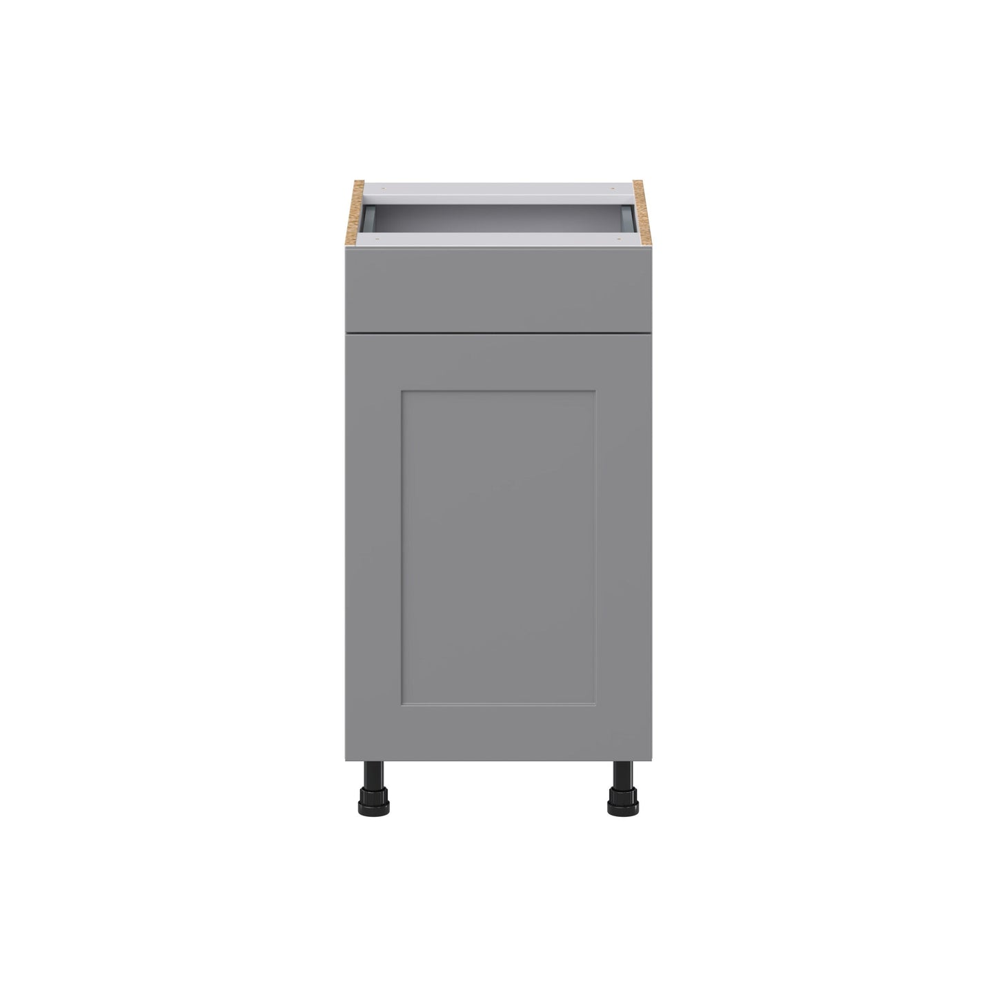 Hugo&Borg Beaumont 18-in W x 34.5-in H x 21-in D Slate Gray 1-Drawer Base Fully Assembled Cabinet (Recessed Panel Shaker Style)