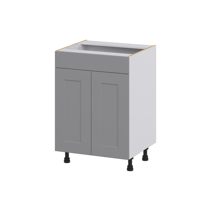 Hugo&Borg Beaumont 24-in W x 34.5-in H x 21-in D Slate Gray Sink Base Fully Assembled Cabinet (Recessed Panel Shaker Style)